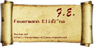 Feuermann Eliána névjegykártya
